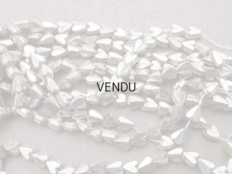 画像6: アンティーク 極小 ハート型 ガラスビーズ シルバー色 4.5×3.75mm 約140ピース