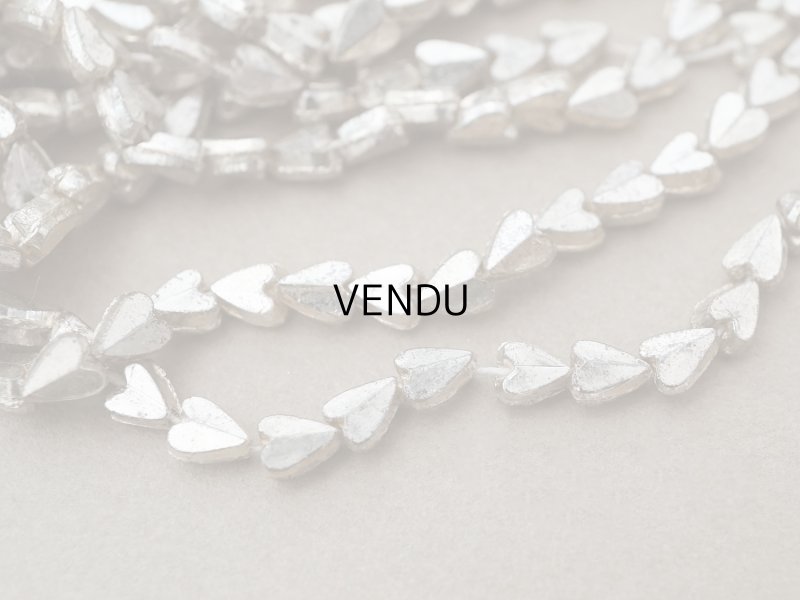 画像3: アンティーク 極小 ハート型 ガラスビーズ シルバー色 4.5×3.75mm 約140ピース