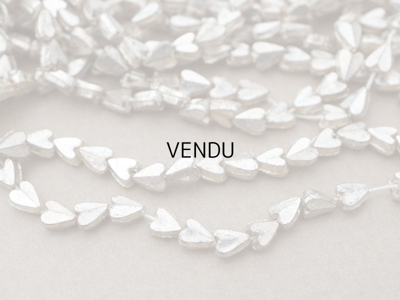 画像5: アンティーク 極小 ハート型 ガラスビーズ シルバー色 4.5×3.75mm 約140ピース