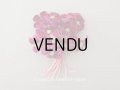 未使用 アンティーク ベルベットの布花 赤紫＆ピンクラベル付