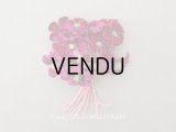 未使用 アンティーク ベルベットの布花 赤紫＆ピンクラベル付