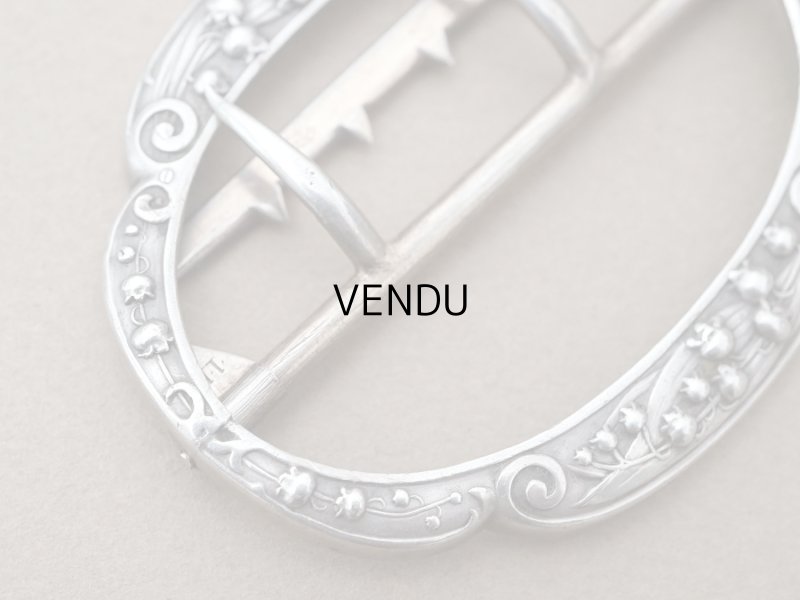 画像4: アンティーク 鈴蘭 シルバー製 バックル 