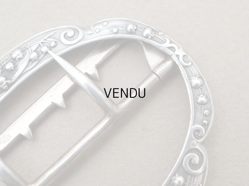 画像5: アンティーク 鈴蘭 シルバー製 バックル 