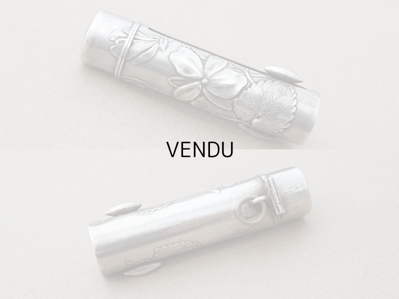 画像3: アンティーク シルバー製 菫のリップケース シャトレーヌ用 リング付