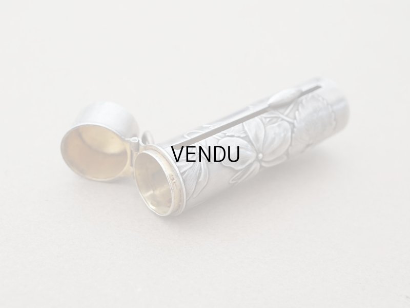 画像6: アンティーク シルバー製 菫のリップケース シャトレーヌ用 リング付