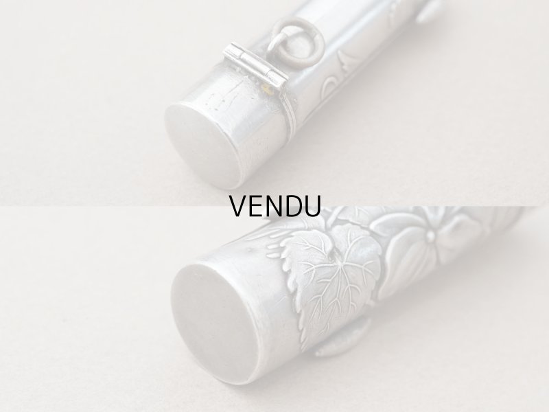 画像5: アンティーク シルバー製 菫のリップケース シャトレーヌ用 リング付