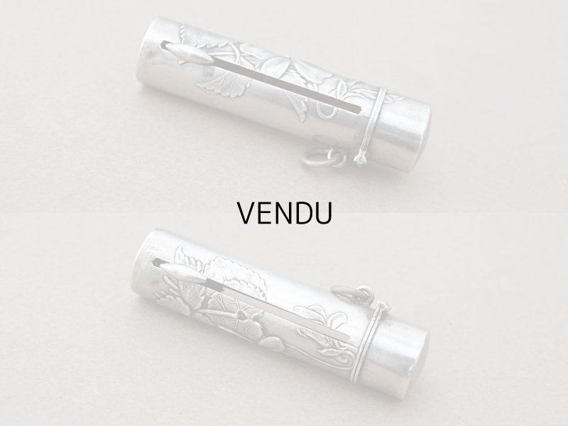 画像4: アンティーク シルバー製 菫のリップケース シャトレーヌ用 リング付