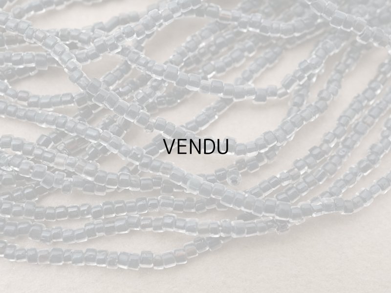 画像3: アンティーク シードビーズ クリア＆炭黒 ガラスビーズ 35g