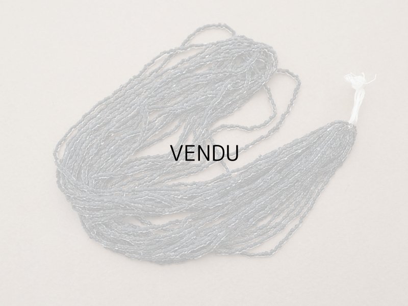 画像2: アンティーク シードビーズ クリア＆炭黒 ガラスビーズ 35g