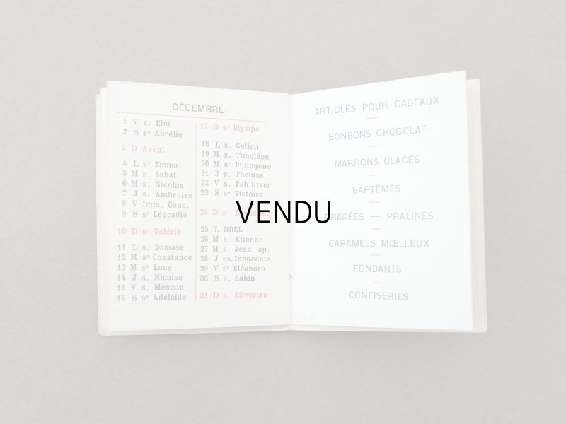 画像6: 1911年 アンティーク ショコラティエの小さなカレンダーのカルネ  - AU FIDELE BERGER PARIS -