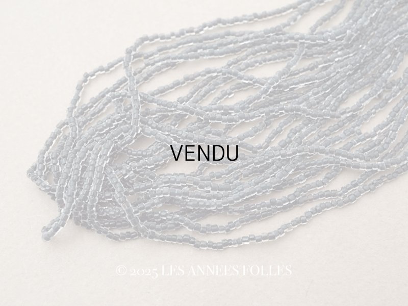 画像1: アンティーク シードビーズ クリア＆炭黒 ガラスビーズ 35g