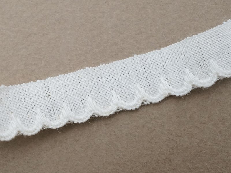 画像2: アンティーク スカラップトリム 刺繍入り 1.4cm幅 