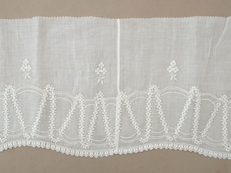 画像11: 1900年頃 アンティーク 幅広レース ホワイトワーク 花刺繍 22cm幅