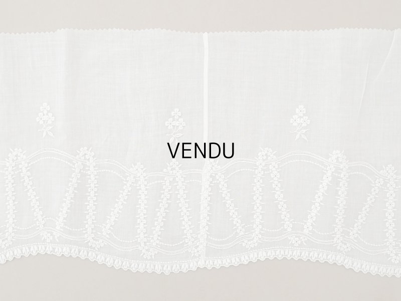 画像11: 1900年頃 アンティーク 幅広レース ホワイトワーク 花刺繍 22cm幅 
