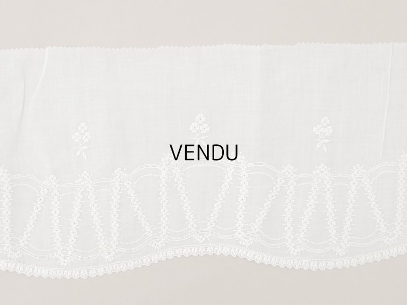 画像3: 1900年頃 アンティーク 幅広レース ホワイトワーク 花刺繍 22cm幅 