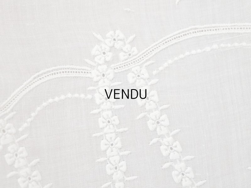 画像6: 1900年頃 アンティーク 幅広レース ホワイトワーク 花刺繍 22cm幅 