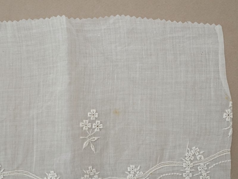 画像8: 1900年頃 アンティーク 幅広レース ホワイトワーク 花刺繍 22cm幅