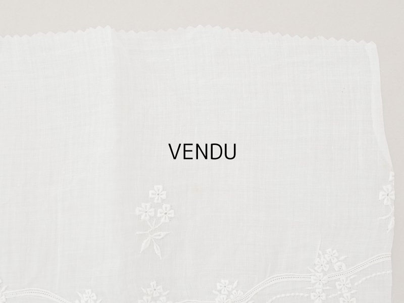 画像8: 1900年頃 アンティーク 幅広レース ホワイトワーク 花刺繍 22cm幅 