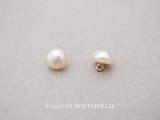 アンティーク ガラス製 極小 パールボタン パウダーピンク 6.5mm 2ピースのセット