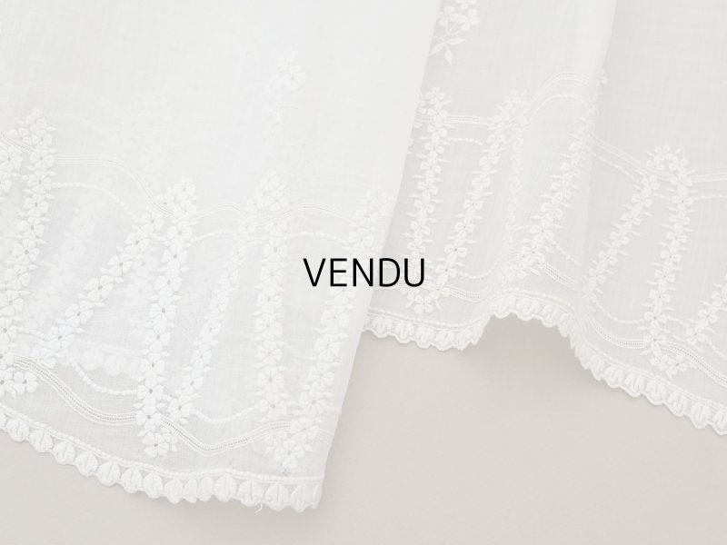 画像12: 1900年頃 アンティーク 幅広レース ホワイトワーク 花刺繍 22cm幅 