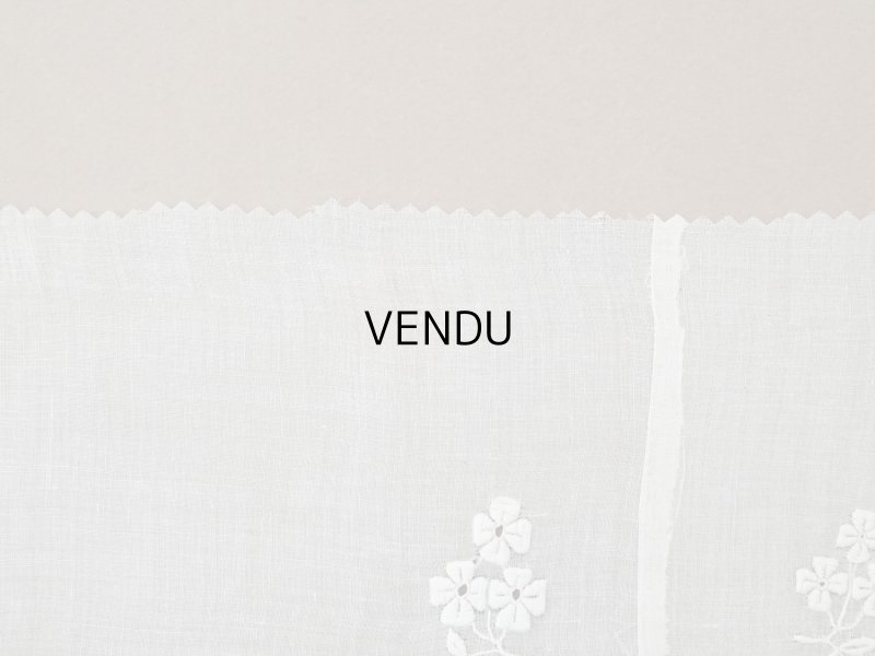 画像9: 1900年頃 アンティーク 幅広レース ホワイトワーク 花刺繍 22cm幅 