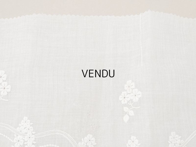 画像10: 1900年頃 アンティーク 幅広レース ホワイトワーク 花刺繍 22cm幅 