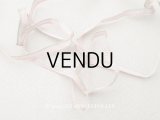 19世紀末 アンティーク 極細 シルクリボン 1.8m 4mm幅 ピンク＆ライトグレー&金糸 リボン刺繍