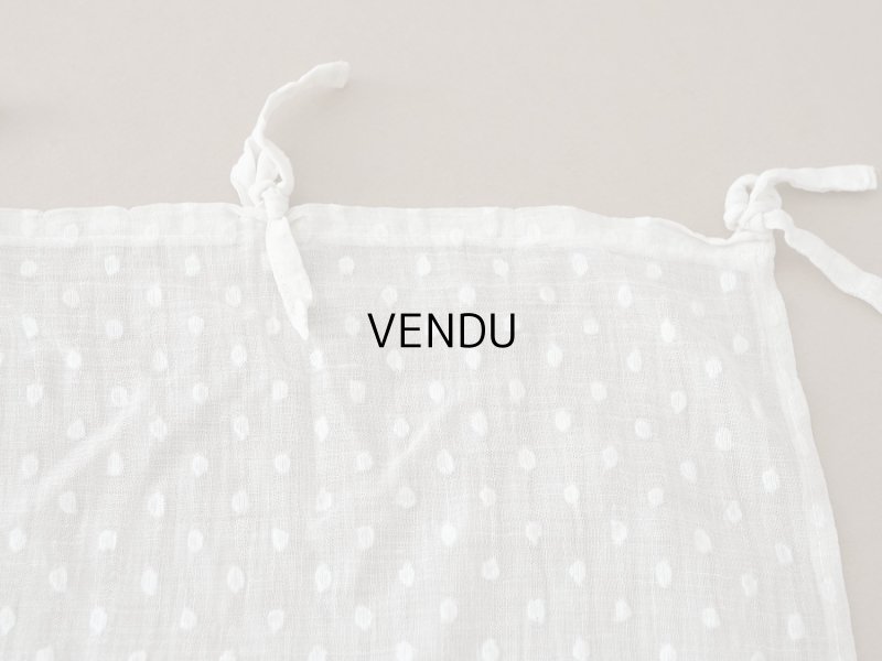 画像6: アンティーク  ドット刺繍入り コットンオーガンジー オフホワイト ファブリック 140×48cm
