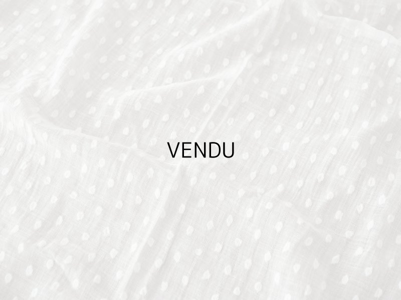 画像3: アンティーク  ドット刺繍入り コットンオーガンジー オフホワイト ファブリック 140×48cm