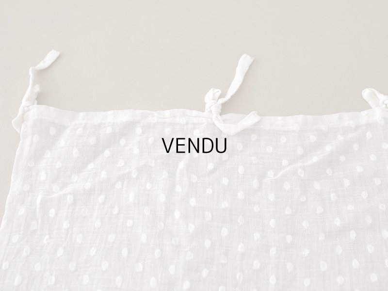 画像5: アンティーク  ドット刺繍入り コットンオーガンジー オフホワイト ファブリック 140×48cm