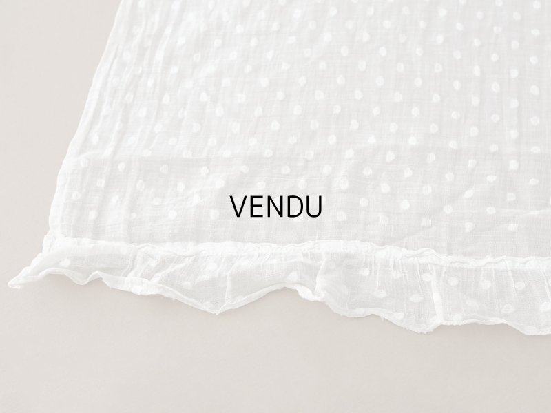 画像7: アンティーク  ドット刺繍入り コットンオーガンジー オフホワイト ファブリック 140×48cm