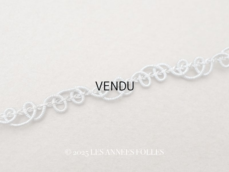 画像2: 1900年頃 アンティーク ドール用 極細 メタル製 トリム 3〜5mm幅  シルバー 