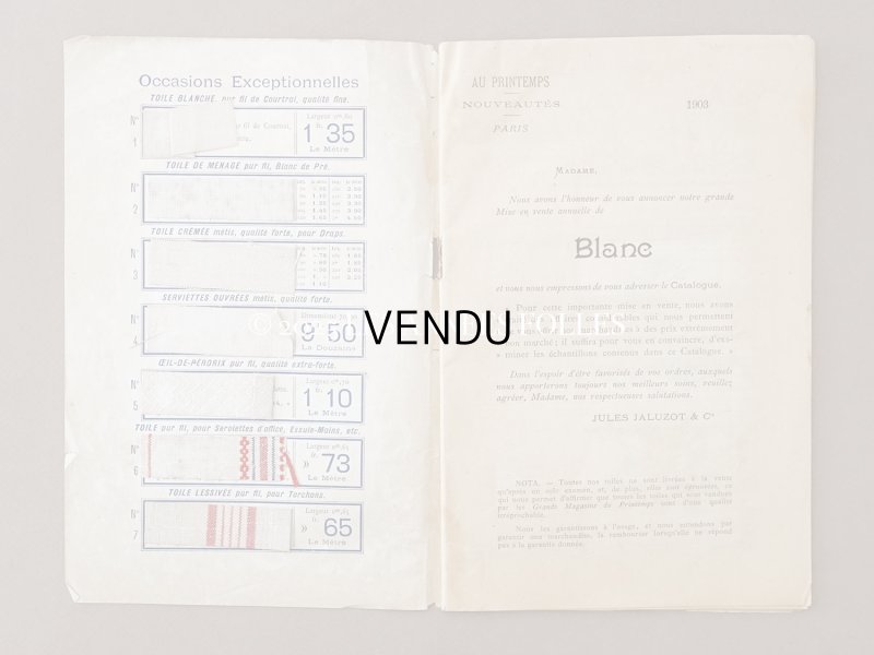 画像4: 1903年 アンティーク プランタン百貨店のカタログ CATALOGUE SPECIAL BLANC - GRANDS MAGASINS DU PRINTEMPS - 