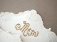 画像1: 1924年 アンティーク メニューカード  MENU 薔薇のガーランド ロカイユ装飾 (1)