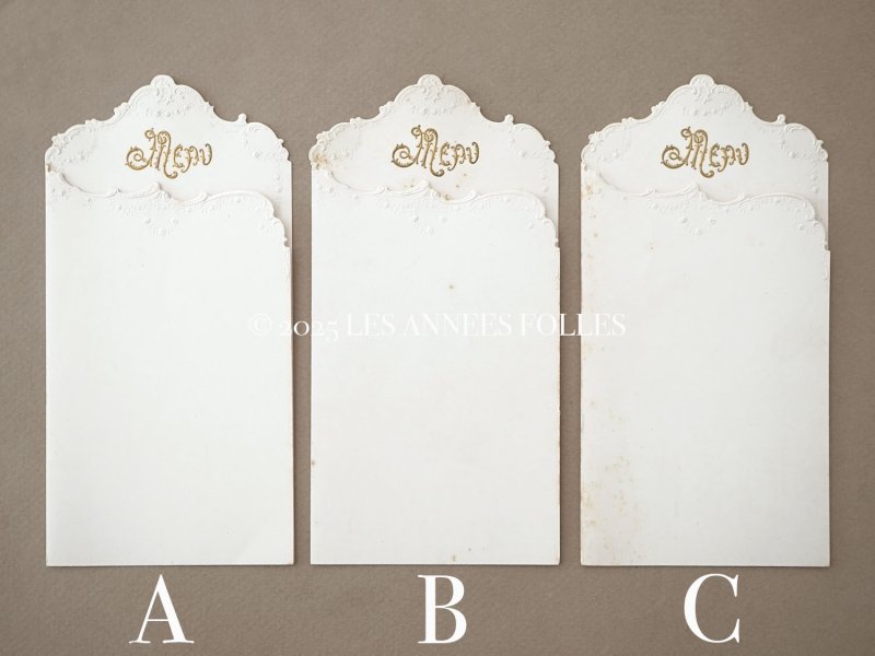 画像4: 1924年 アンティーク メニューカード  MENU 薔薇のガーランド ロカイユ装飾