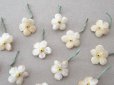 画像9: アンティーク 勿忘草 ベルベットの布花  アイボリー 13ピースのセット 14mm