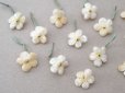 画像7: アンティーク 勿忘草 ベルベットの布花  アイボリー 13ピースのセット 14mm