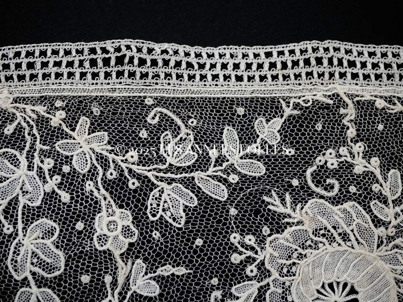 画像15: 【セール対象外】【クーポン対象外】19世紀末  アンティーク 幅広14〜15cm ポワンドローズ ニードルレース 3.4m ポワンドガーズ『ポワン・ド・ガーズ』『ポワン・ド・ローズ』 
