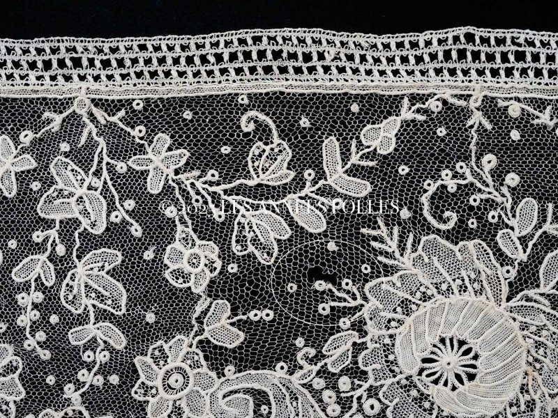 画像13: 【セール対象外】【クーポン対象外】19世紀末  アンティーク 幅広14〜15cm ポワンドローズ ニードルレース 3.4m ポワンドガーズ『ポワン・ド・ガーズ』『ポワン・ド・ローズ』 