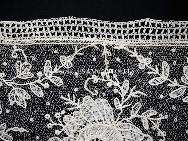 画像14: 【セール対象外】【クーポン対象外】19世紀末  アンティーク 幅広14〜15cm ポワンドローズ ニードルレース 3.4m ポワンドガーズ『ポワン・ド・ガーズ』『ポワン・ド・ローズ』 
