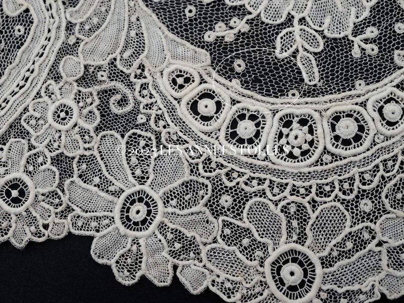 画像9: 【セール対象外】【クーポン対象外】19世紀末  アンティーク 幅広14〜15cm ポワンドローズ ニードルレース 3.4m ポワンドガーズ『ポワン・ド・ガーズ』『ポワン・ド・ローズ』 