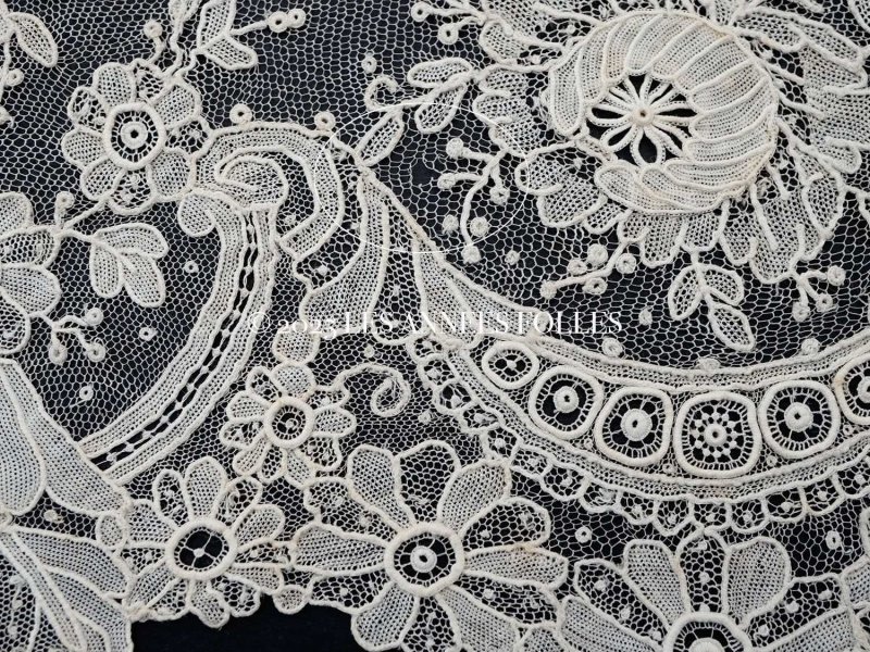 画像10: 【セール対象外】【クーポン対象外】19世紀末  アンティーク 幅広14〜15cm ポワンドローズ ニードルレース 3.4m ポワンドガーズ『ポワン・ド・ガーズ』『ポワン・ド・ローズ』 