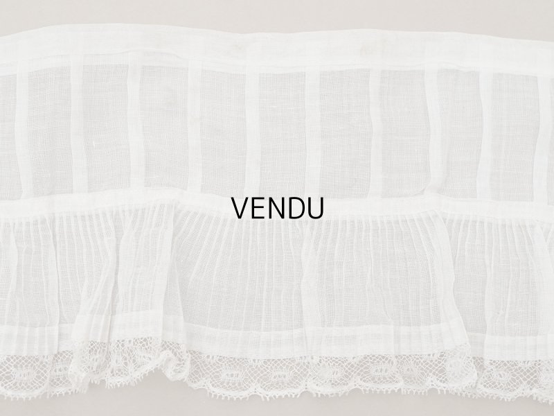 画像8: 1900年頃 アンティーク 幅広 ドレスの裾  プリーツ入り レース付き 2.9m 幅18cm