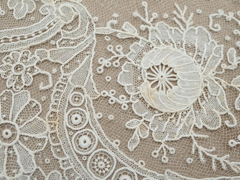 画像20: 【セール対象外】【クーポン対象外】19世紀末  アンティーク 幅広14〜15cm ポワンドローズ ニードルレース 3.4m ポワンドガーズ『ポワン・ド・ガーズ』『ポワン・ド・ローズ』 