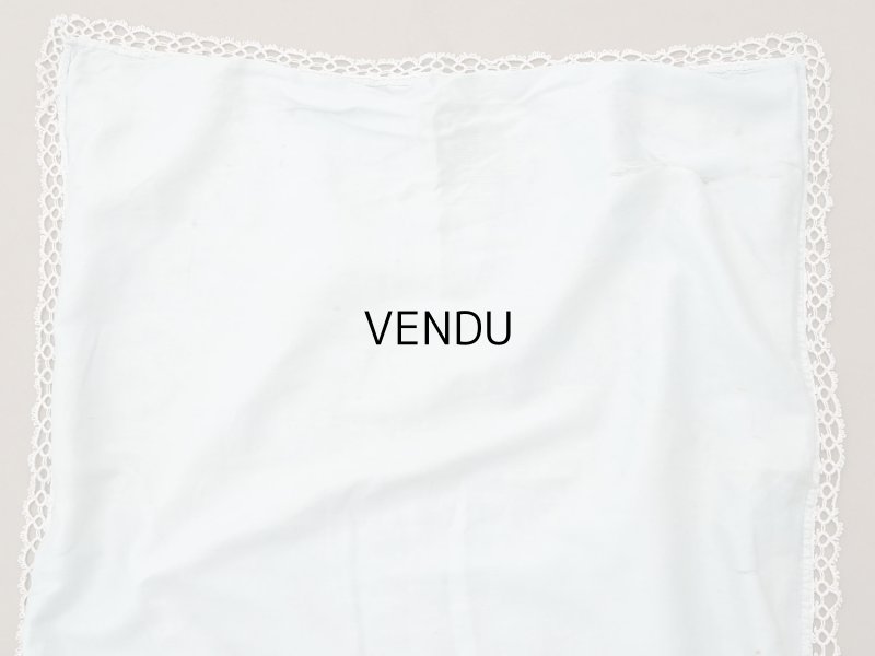 画像5: アンティーク ベビーベッドカバー  BEBE パウダーグリーンのシルクサテン＆フィレレース