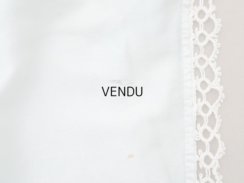 画像8: アンティーク ベビーベッドカバー  BEBE パウダーグリーンのシルクサテン＆フィレレース