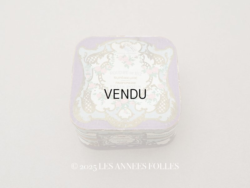 画像1: アンティーク パウダーボックス 薔薇のガーランド＆蝶々 POUDRE DE RIZ - PFELIX POTIN PARIS -
