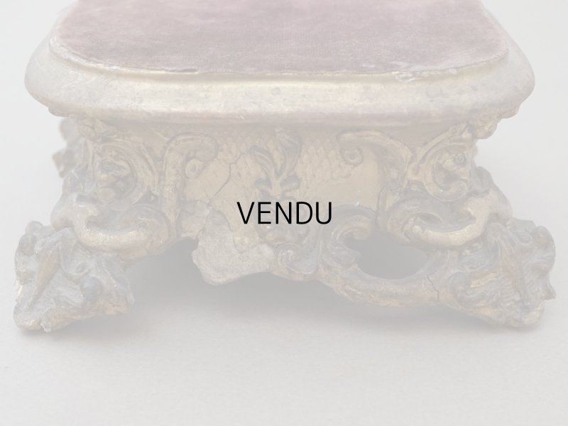 画像4: 19世紀 アンティーク ロカイユ装飾の台座 チョコレートブラウンのベルベット