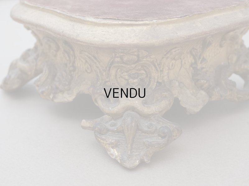 画像3: 19世紀 アンティーク ロカイユ装飾の台座 チョコレートブラウンのベルベット