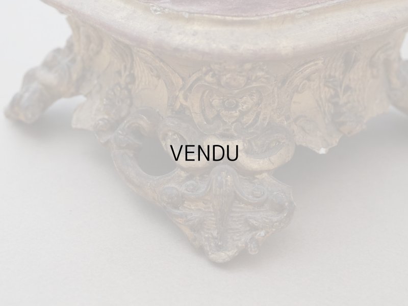 画像5: 19世紀 アンティーク ロカイユ装飾の台座 チョコレートブラウンのベルベット